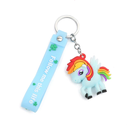 Модный радужный брелок, креативный рюкзак, милые ключи от машины, украшение для мобильного телефона, популярно в интернете, единорог