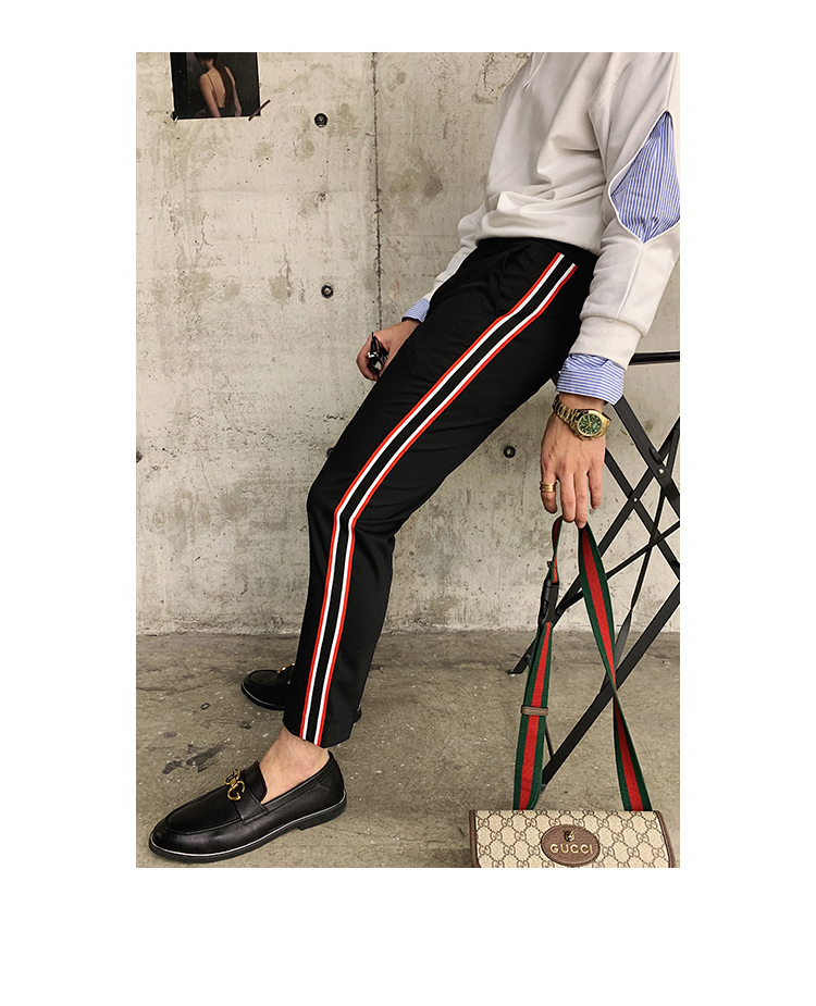 Mustache shop 2019 màu mới quần âu nam quần lọt khe phiên bản Hàn Quốc của xu hướng quần tây thẳng quần nam - Crop Jeans quần ngố nam