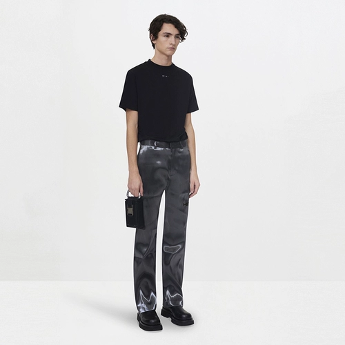 2024 Новый черный гелиотемил функция металл блестящая жидкость отражающая жидкость, текущая мужчина и женщины -брюки