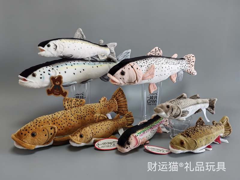 Export of Simulated Marine Animals: Bass, Rainbow Trout, Brown Trout, Chum Salmon Plush Toys and Stuffed Dolls