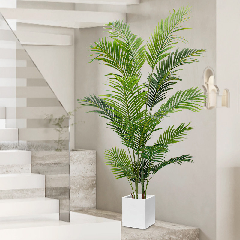 High-end light and luxurious simulation green planting loose-tailed sunflower view fake plant decoration indoor potted living room plastic flower large tree-Taobao