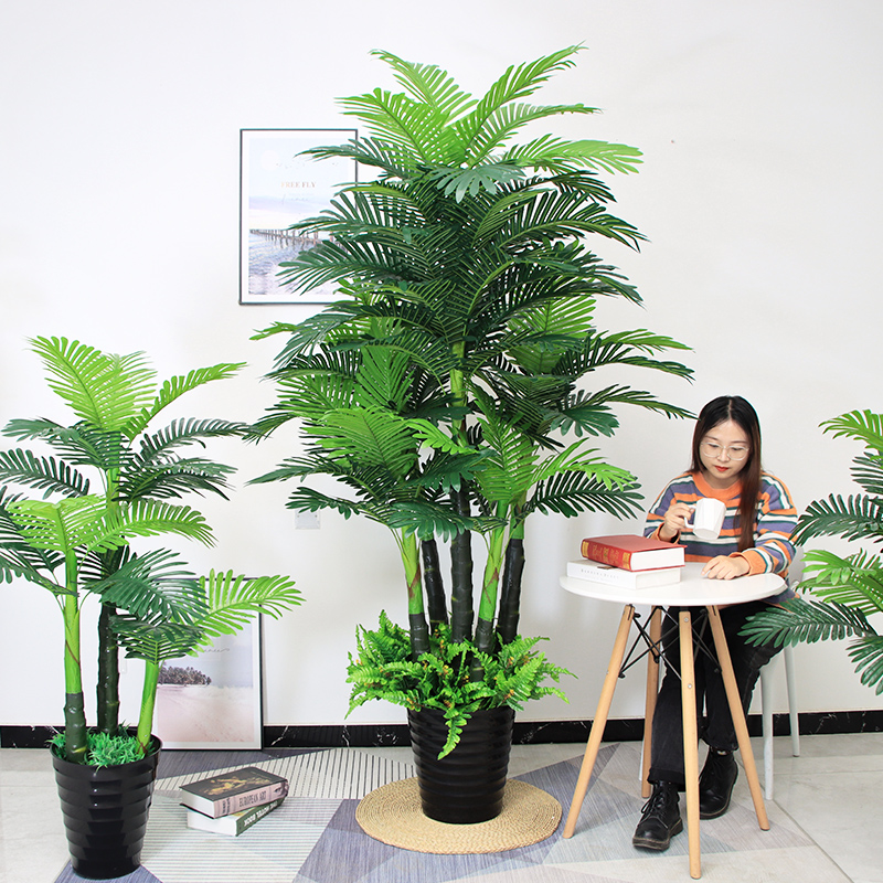 Clothing store simulation plant green plant living room fake flower decoration floor-to-ceiling potted wig fortune tree indoor loose-tailed sunflower bonsai