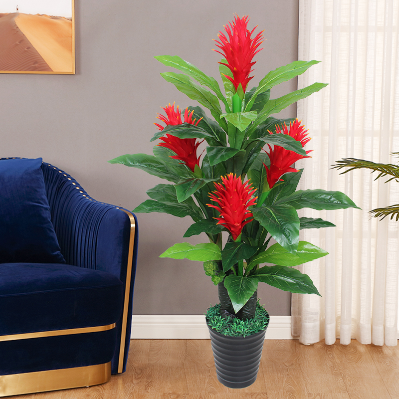 Light luxury high-end simulation of the fake green plant piece simulation flower for living room bionic plant pot