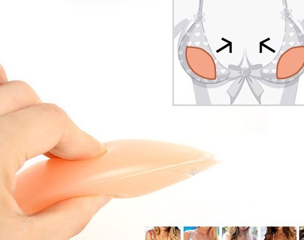 Trên và dưới dày ngực nhỏ pad ngực vô hình áo ngực dán bikini áo tắm trong suốt dày silicone chèn ABC nội y cao cấp