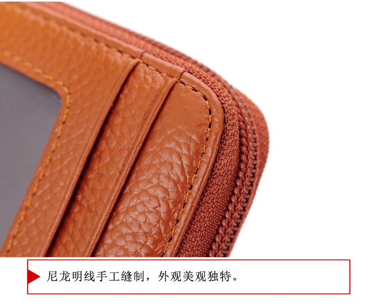 Lớp đầu tiên của da thẻ túi người đàn ông của phụ nữ accordion- phong cách da thẻ túi phần mỏng dây kéo với hình ảnh thay đổi ví đựng thẻ thông minh