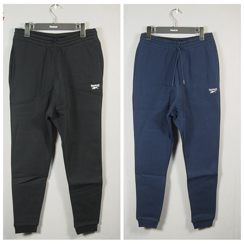 Reebok Men's Knitted Cotton Polyester Fleece-Lined Thickened Warm Embroidered Logo Pants Gs1602 Gt5802