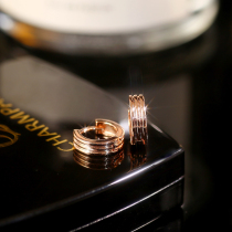 Rose gold earrings 2021 New tidal quality hoop earrings earrings small earrings female round face thin Korea