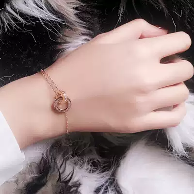 Bracelet female thick and fat hand ins niche design net red titanium steel temperament Rose gold does not fade bracelet Hyuna style