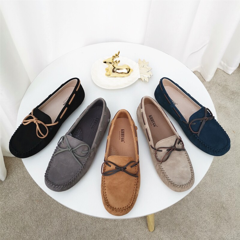 KHHUGG beanie shoes men's 2022 spring new leather breathable lazy shoes pedal boat leather shoes KHHGG