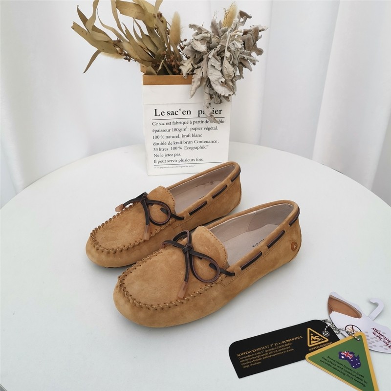 KHHUGG peas shoes women 2022 new spring and summer leather lazy one-step boat shoes net celebrity women's shoes KHUGG