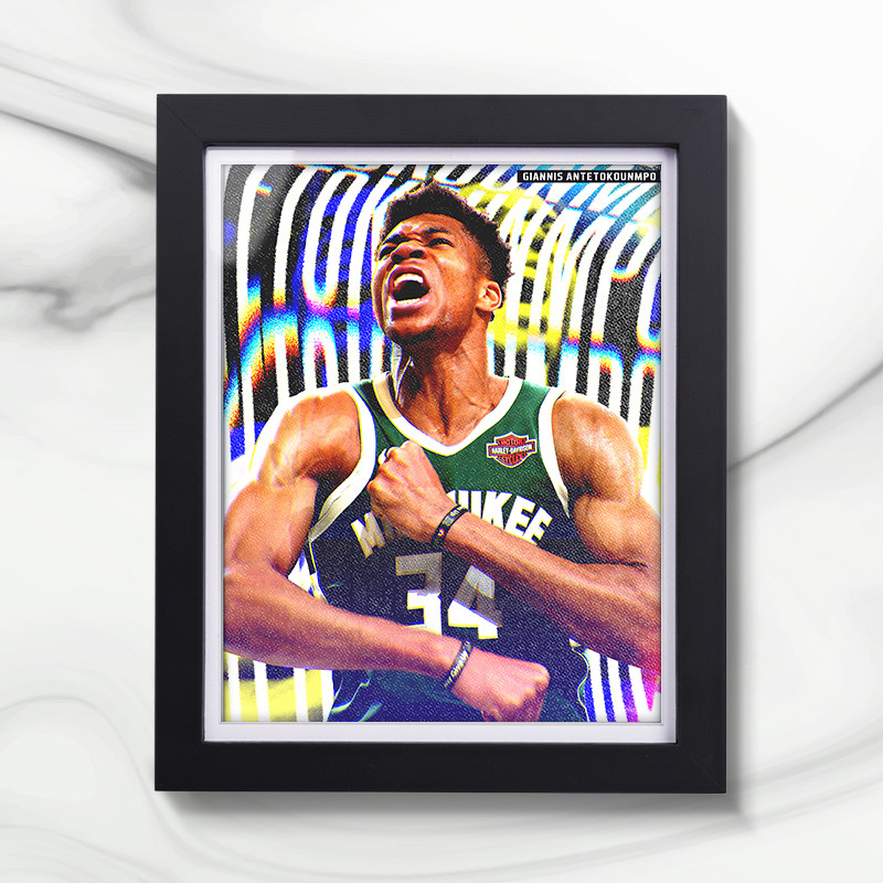 Letter Brother Bucks NBA star basketball around dormitory decoration solid wood photo frame poster gift for classmates