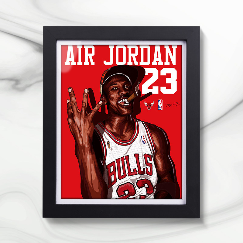 Michael Jordan Poster Frame Airjordan Bull Team Nba Basketball Star Perimeter Jersey Photo Frame Mounted