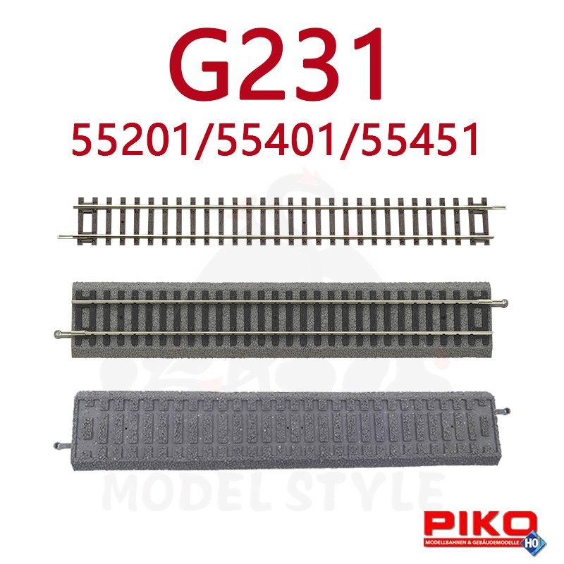 German PIKO train model 1 87 accessories G231 straight rail 55201 roadbase rail 55401