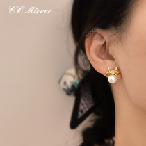 Van Gogh 925 sterling silver gold plated 18K stud earrings womens new sweet earrings natural pearl silver earrings