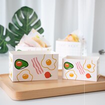 Korean net celebrity sandwich wrapping paper thick egg toast box Bread packaging bag packing box Burger paper tray carton