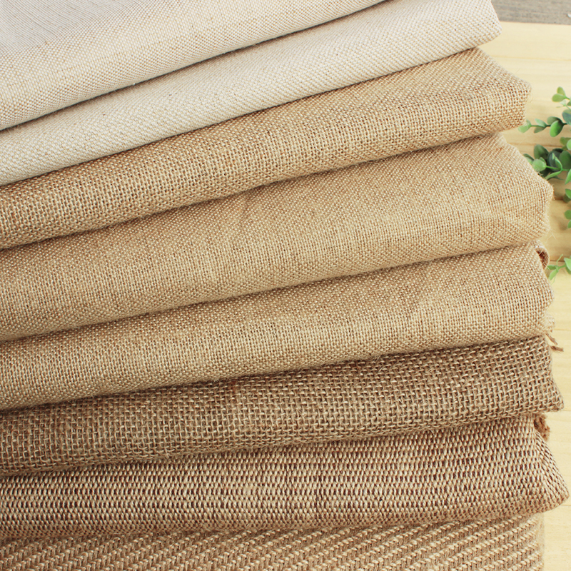 Solid color burlap DIY handmade sack linen jute fabric tea mat decorative photography background fabric oil canvas