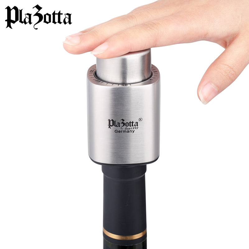 German Plazotta Red Wine Vacuuming Cork Sealed Cork Wine Lid Vacuum Stopper Bottle Cap Stainless Steel Home Wine Stopper-Taobao