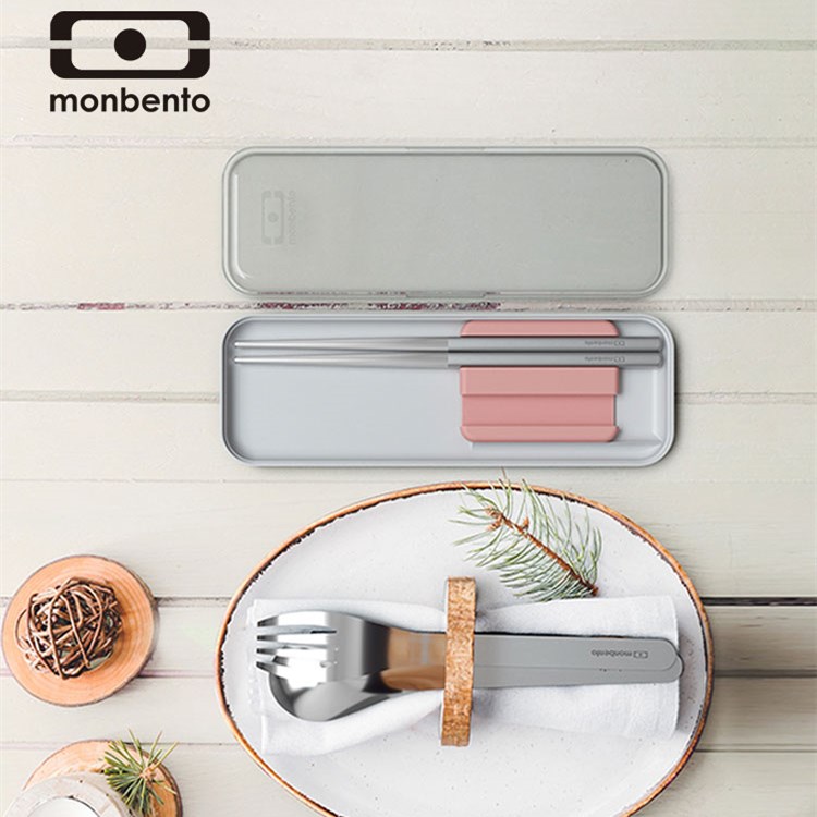 French monbento portable cutlery box office worker student stainless steel chopsticks set spoon fork single pack