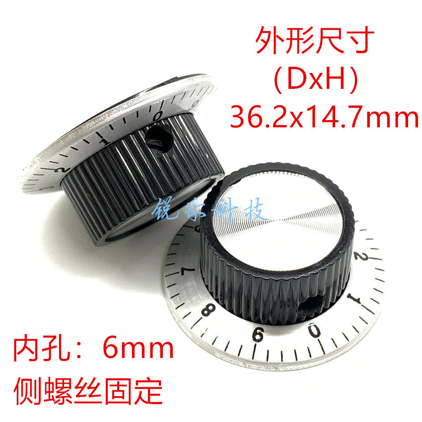 Digital scale knob C3 large number potentiometers Inner hole 6mm C-3 metal face with dial