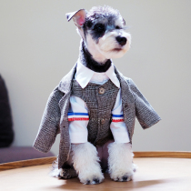 Pet spring and summer vest suit shaking sound with the same small and medium-sized dog cat Teddy thin dress suit dog clothes