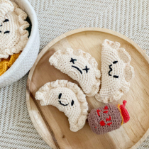 Pet dumplings toy Three sets of handmade knit Bio Bear Marzis appeasement of plush accompanied by sleeping vocal dog toy