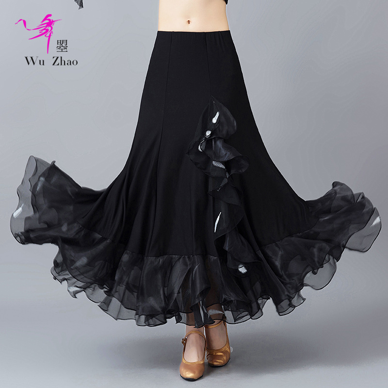 Lady Square Dance Lace Lace Long Dress Lady Morden Dance Waltz Intersex Dance Practice Half Body Swing Long Skirt