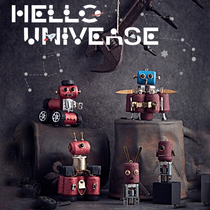 Send boyfriend gift metal steampunk robot table ornaments handmade diy creative material bag