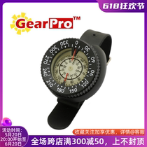 GearPro diving compass underwater navigation compass wrist style with luminous bottom dual dial direction