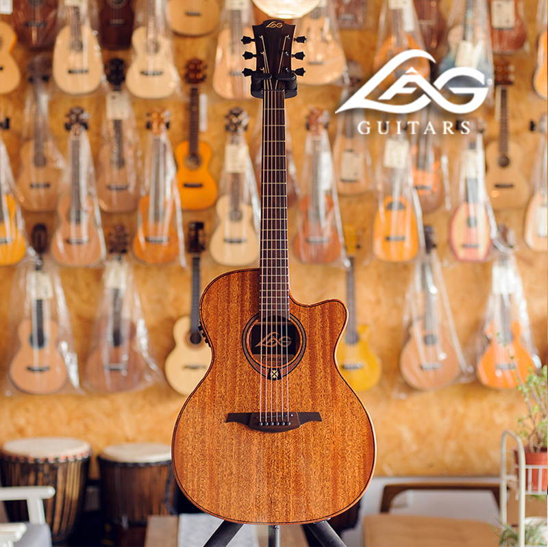 LAG T98ACE electric box folk travel face single peach blossom heart wood panel Guitar Deficiency Angle A barrel style slingshot folk ballad