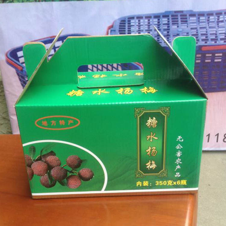 Red cap 6 bottles of Yang Mei Packaging Box Sugar Yang Mei Box 370ML Sugar Bottle Color Carton Carton