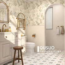 Interest in light French style retro toilet small flower brick tile mesh red cream bathroom Kitchen Wall Brick Toilet Floor Tiles