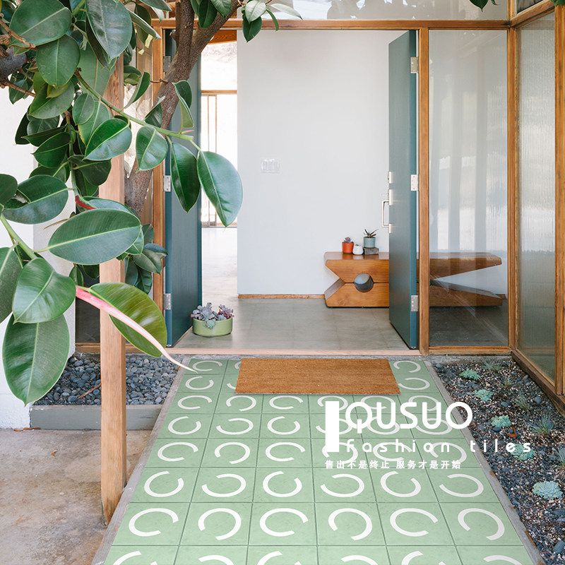 Fun House Green Fun Moroccan Small Tiles Kitchen Balcony Entrance Wall Tile Nordic Bathroom Flower Pieces