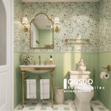 Французский институт французского туалета ретро -плитка авокадо зеленая ванная настенная плитка туалетная плитка туалет