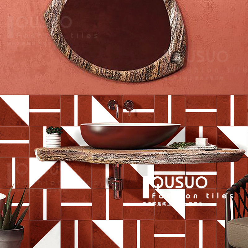 Anecdote destitute Wind retro small flower brick Moroccan bathroom parquet sheet Nordic Makeup Room Kitchen Wall Tiles