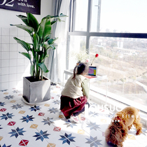 Fun Net red restaurant small flower tiles ins Nordic kitchen toilet tile balcony floor tiles 300X300