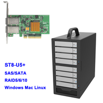 Stardom ST8-U5 MiniSAS Disk Array Support MacLinuxWindows Black Apple