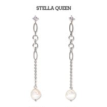 Chain Pearl Baroque earrings 2021 New Tide Original Design Summer earrings long Premium