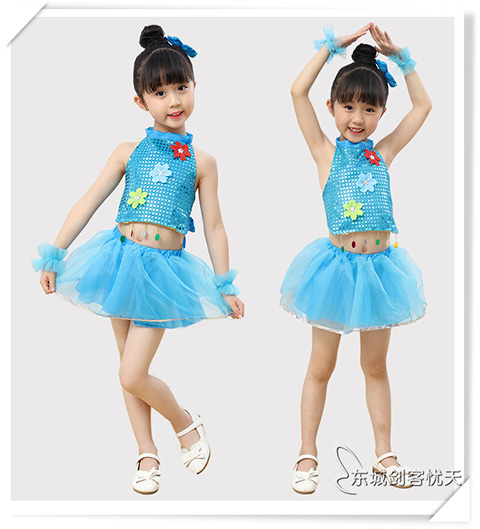 Trang phục biểu diễn cho ngày đầu năm của trẻ em gái Quần áo khiêu vũ Quần áo trẻ em Váy xòe quần áo mới shop đồ trẻ em