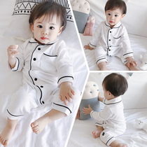 Tennis Red Baby Autumn Clothing Home One-piece Clothing Newborn Boomer Fall Crawling Suit Khau Super Foreign Air Baby Pyjamas