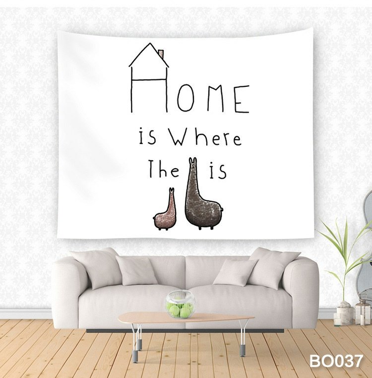 (Flannel) INS Bắc Âu Flamingo Trang trí tường Tấm thảm Tường Khăn trải bàn Phòng ngủ Ký túc xá Nền vải Phân vùng tranh thảm treo tường