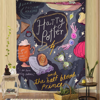 哈利波特周边魔法书蛇院卡通背景布卧室宿舍床头装饰挂布ins挂毯