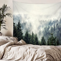 Châu Âu và Hoa Kỳ sương mù rừng cảnh tấm thảm vải bạt nền khăn trải bàn phòng ngủ trang trí phòng vải tấm thảm tường vải Thảm treo tường khổ lớn