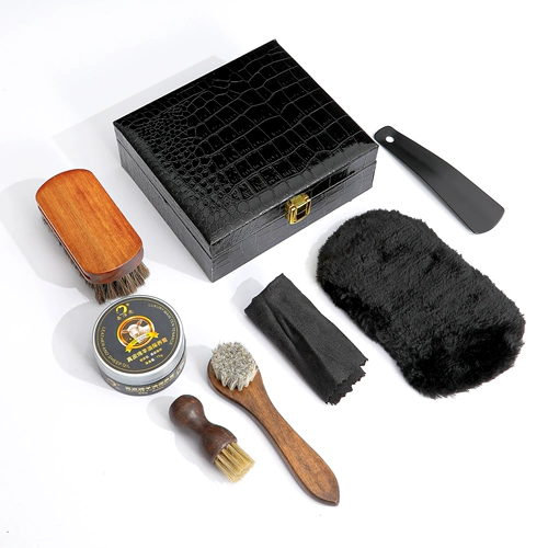 Черная щетка, крем для обуви для кожаной обуви, гигиенические туфли, ткань для полировки, набор инструментов