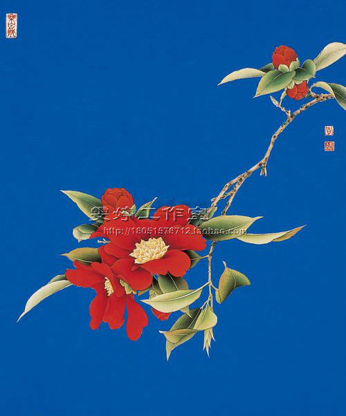 Homework Meticulous Painting Line Drawing Draft—Camellia, Chinese Painting, Flower and Bird Painting, Living Room Painting, Figure Painting, Homework Painting*