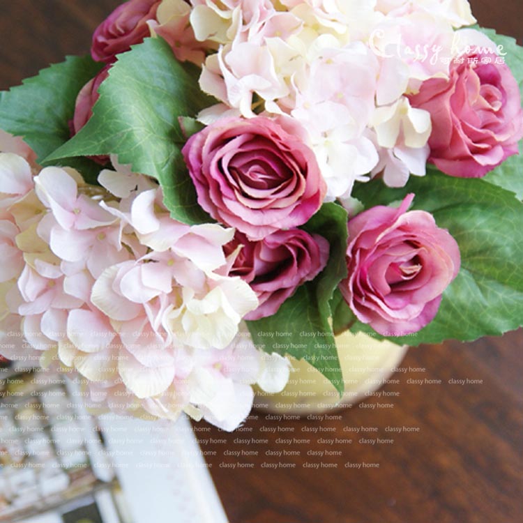 (clear cabin 5 fold) Inform embroidered ball rose bud dried flower high simulation floral floral floral wedding to hold flower inserts