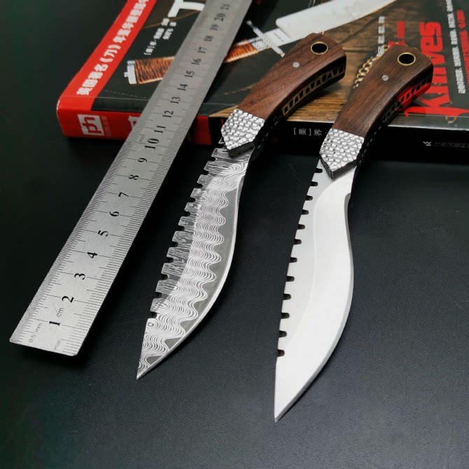 Small knife Nepal dog leg outdoor knife bending edge sharp field courtcutter integrated straight knife anti-body knife with knife