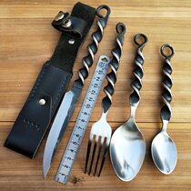 Forged Dining Knife Fork Kits CAMPING SUPPLIES STAINLESS STEEL CUTLERY WESTERN DINING KNIFE DINING FORK FEATURED PORTABLE WILD COOKING ADULTS