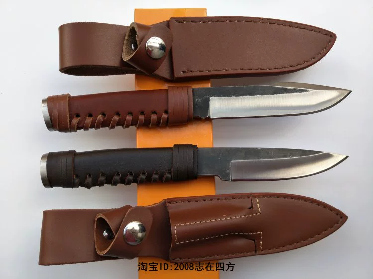 Keel rèn thủ công, một con dao thẳng nhỏ có tay cầm bằng da, thiết bị ngoài trời, bộ sưu tập kiếm sắc bén, dao có lưỡi - Công cụ Knift / công cụ đa mục đích