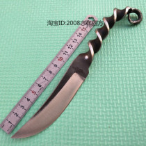 Hand forged knives twist type outdoor self-defense survival small straight knife camping equipment sharp saber collection gifts