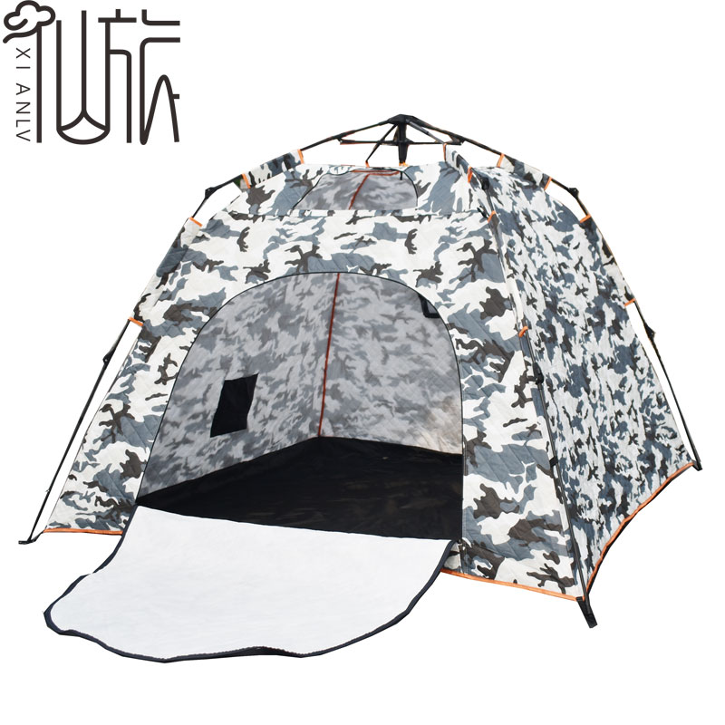Winter fishing tent windproof cotton fishing special rainproof camping 2 people ice fishing winter fishing outdoor small tent